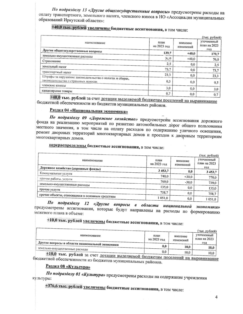 "О внесении изменений в решение думы Хребтовского городского поселения Нижнеилимского района "О бюджете Хребтовского муниципального образования на 2023 год и на плановый период 2024 и 2025 годов" от 26.12.2022 № 21" 